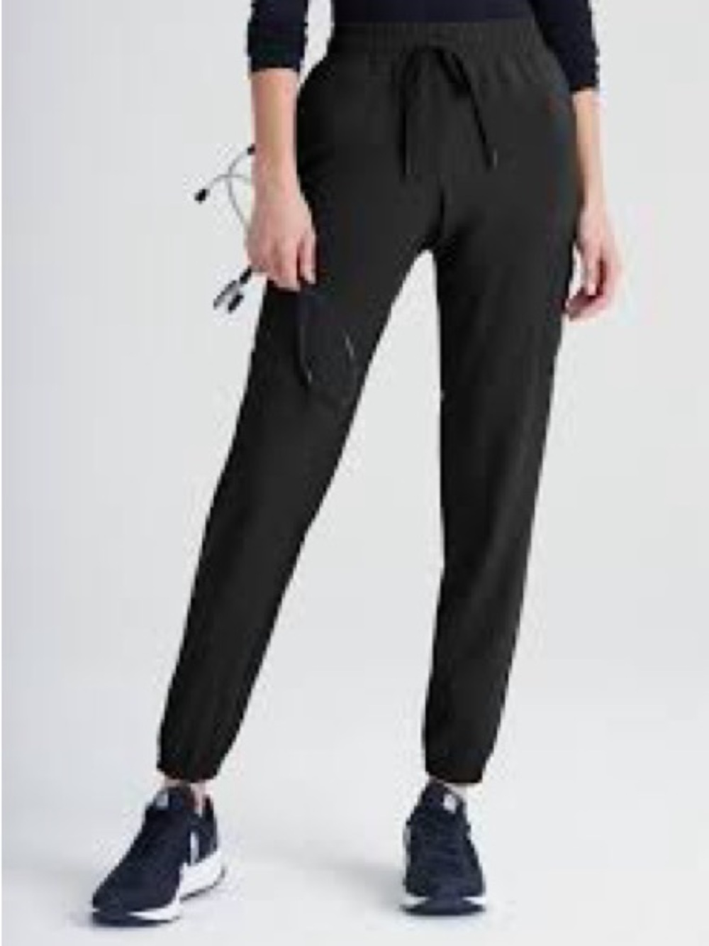 Women's Black Drawstring Track Joggers